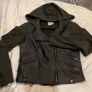 Urban outfitters leather/ sweater jacket